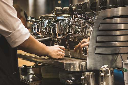 brass section person using espresso machine flugelhorn